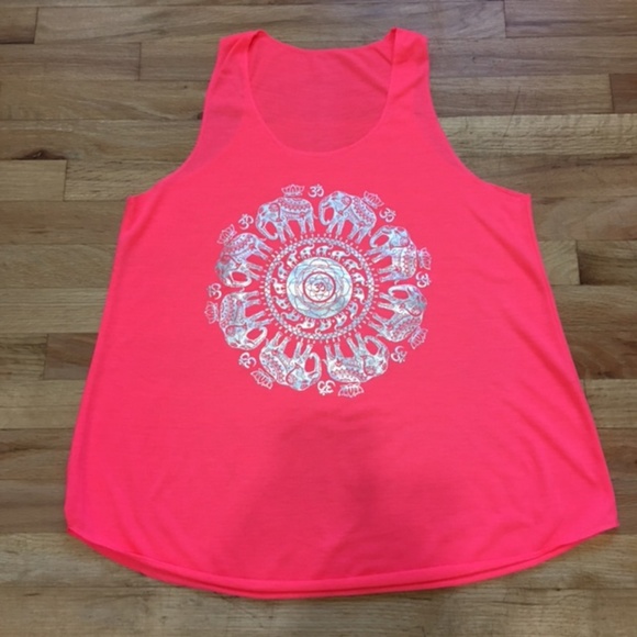 NWOT, Women Tank Top,100% Polyester, Pink,“OM/Elephant mandala”silkscreen - Picture 2 of 6